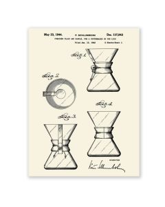 Plakatkunst basert på de originale CHEMEX® patent-tegningene fra 40- og 50-tallet.