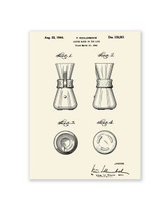 Plakatkunst basert på de originale CHEMEX® patent-tegningene fra 40- og 50-tallet. 